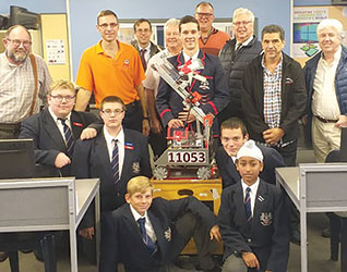 From l: Tim Attwell, Johannes de Vries, Graham Pearl, Dean Trattles, Fred Kroone, Pieter Victor, Robby Mamote, Colin Hetger, and some interested pupils.